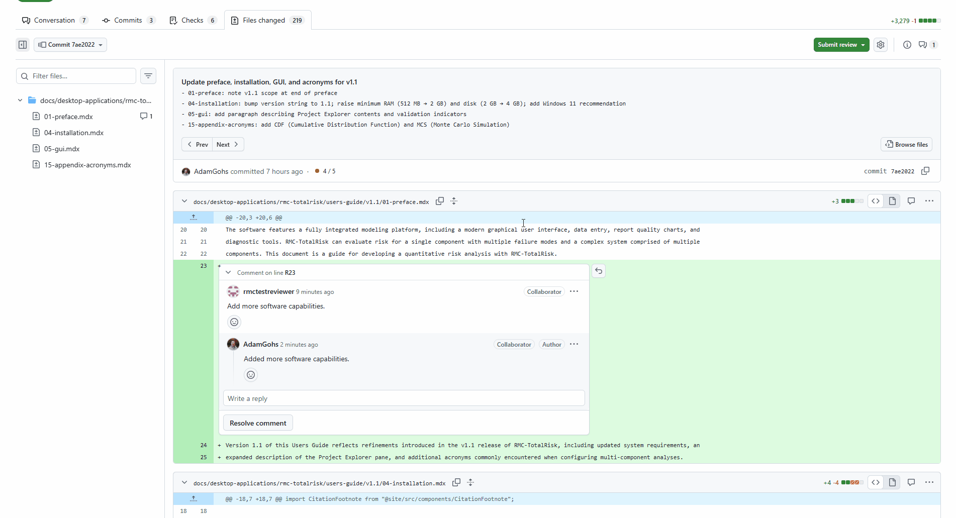 Animation showing the Resolve conversation button being clicked to collapse a thread