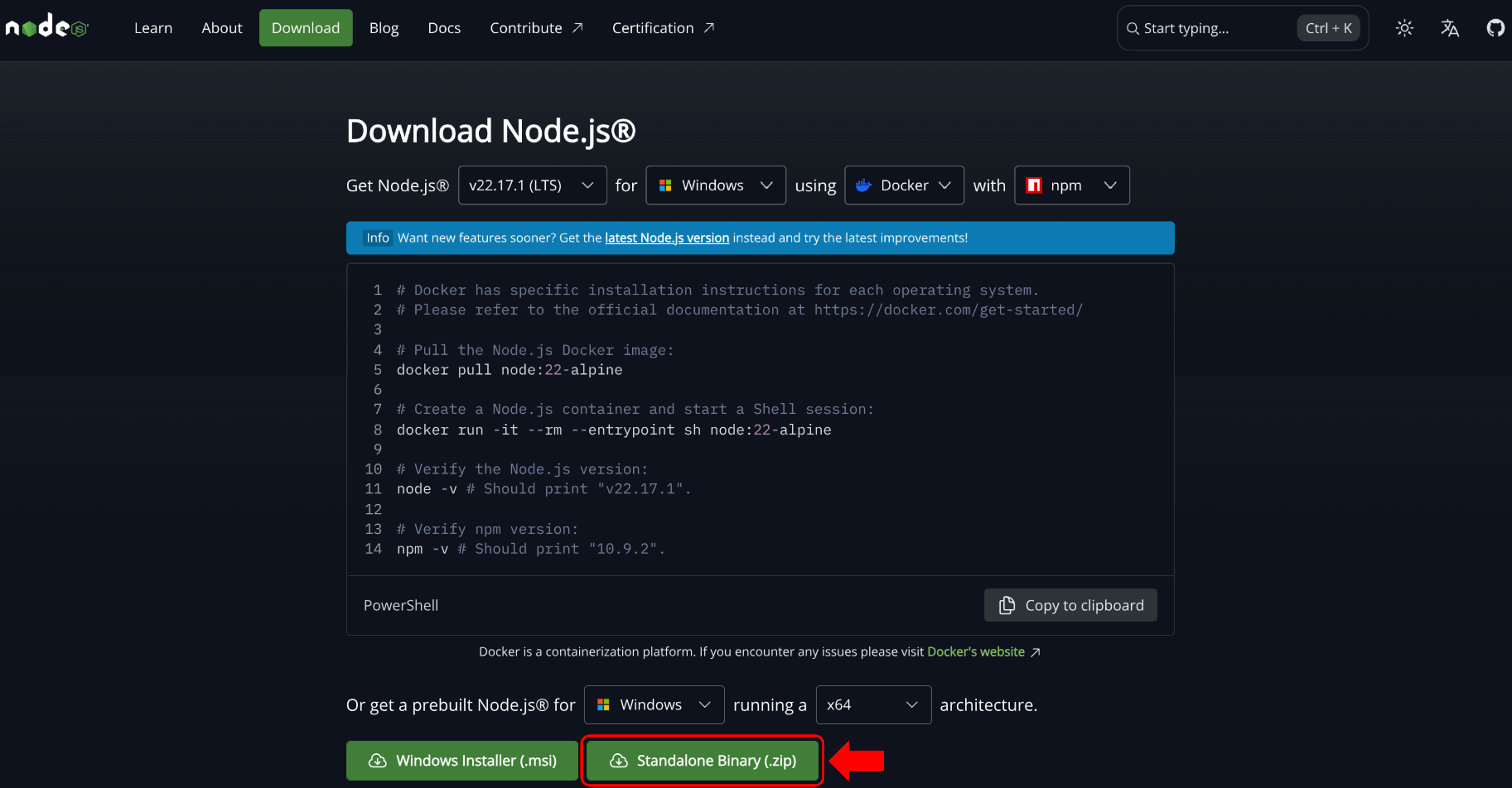 Download Node.js