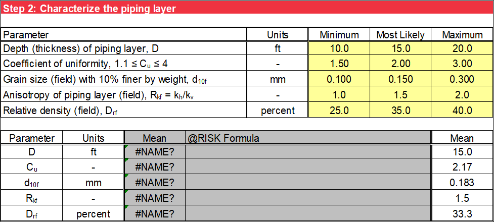 Step 2 of Schmertmann worksheet: Probabilistic input without using @RISK.
