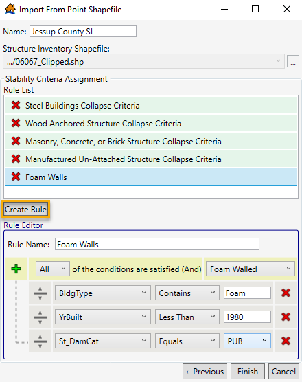 Stability criteria assignment with ability to create a user-defined rule.