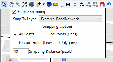 Edit a Road Network - Enable Snapping