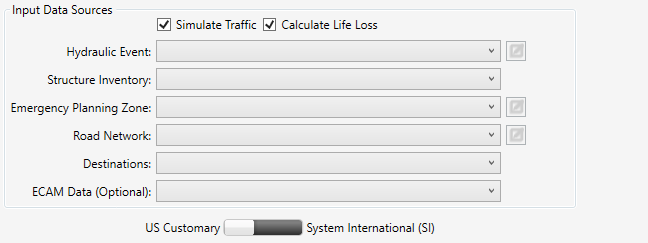 Create New Alternative Dialog Box - Input Data Sources Panel