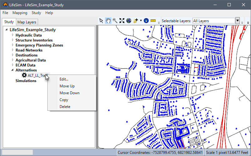 LifeSim Study Tree - Individual Alternative - Shortcut Menu