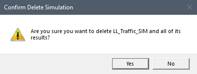 Confirm Delete Simulation Message Window