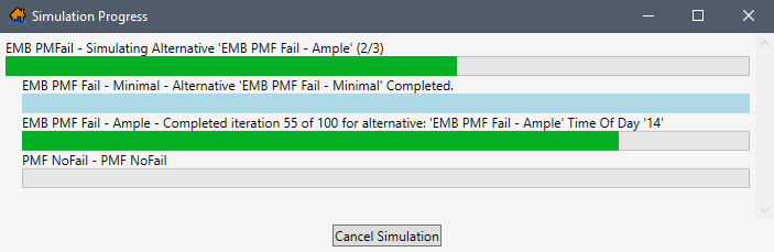 Simulation Progress Window