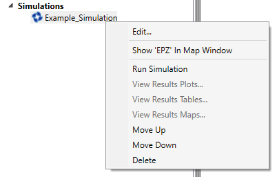 LifeSim Main Window – Individual Simulation - Study Tree Shortcut Menu