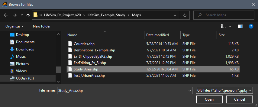 Browse for files Browser Window