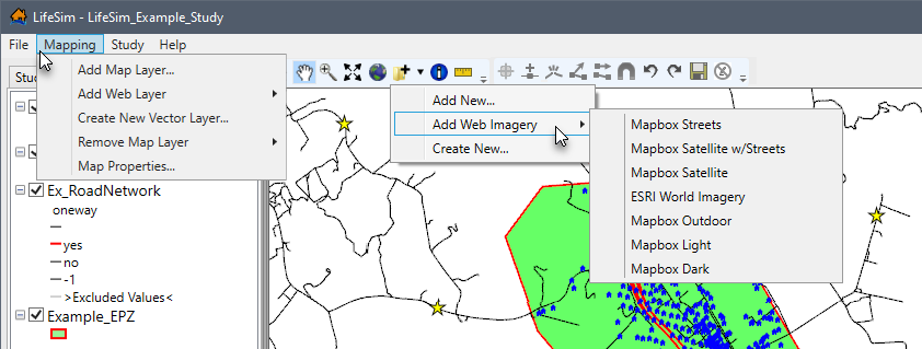 Mapping Menu - General Toolbar - Add Web Imagery Options