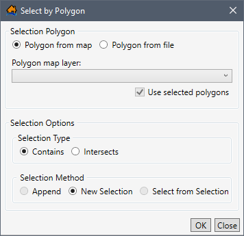 Select by Polygon Dialog Box