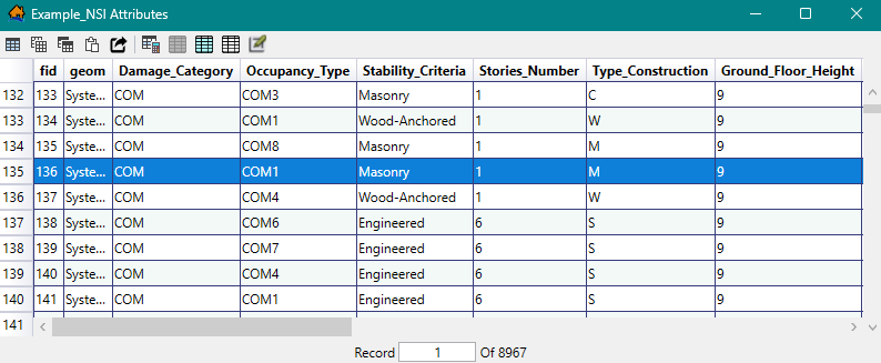 Map Layer Attributes Dialog Box - Results of Executed Expression