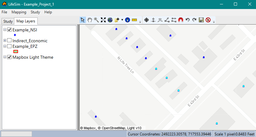 Map Window - Displaying Selected Features