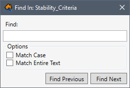 Find In: Attribute Dialog Box