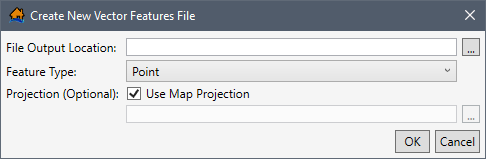 Create New Vector Features File Dialog Box