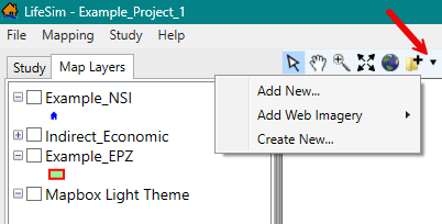 General Toolbar – Add Data Shortcut Menu