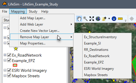 Mapping Menu - Remove Map Layer