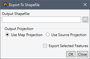 Export to Shapefile Dialog Box