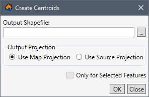 Create Centroids Dialog Box