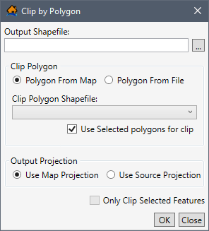 Clip by Polygon Dialog Box