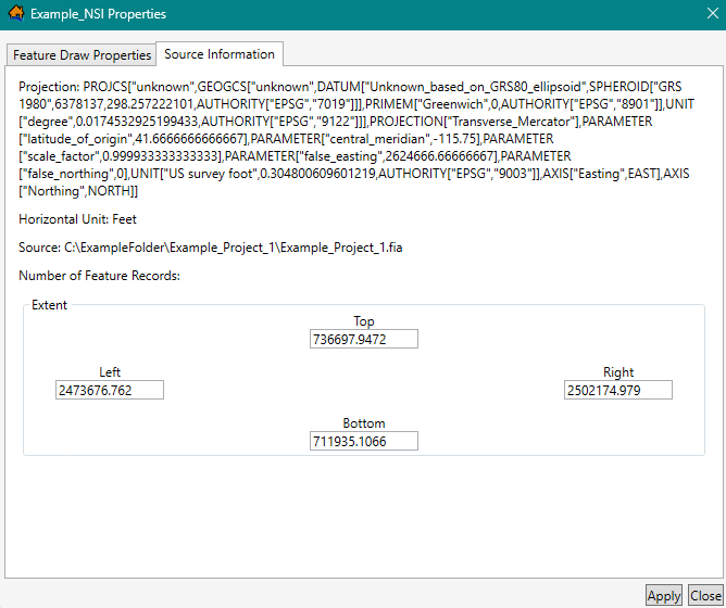 Map Layer Properties Dialog Box – Source Information Tab