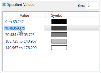 Gridded Map Layer: Map Layer Properties Dialog Box – Specified Values Selected