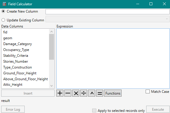 Field Calculator Dialog Box