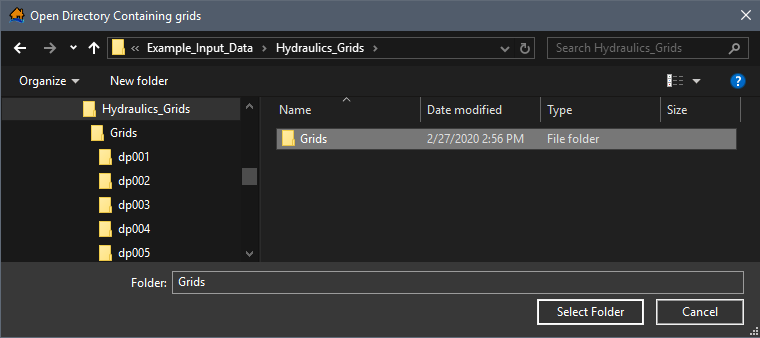 Open Directory Containing grids Browser Window