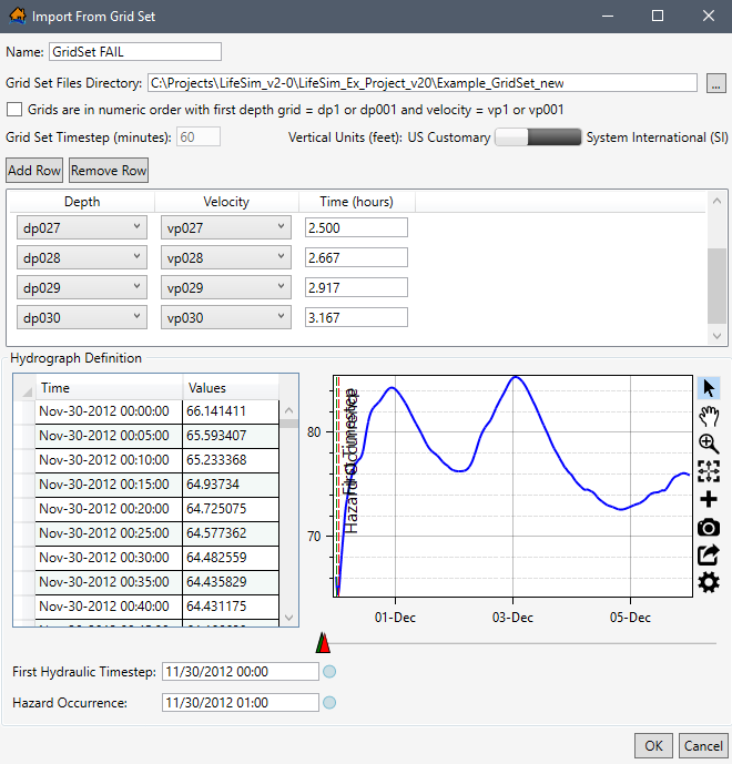 Import From Grid Set Dialog Box – Completed Example
