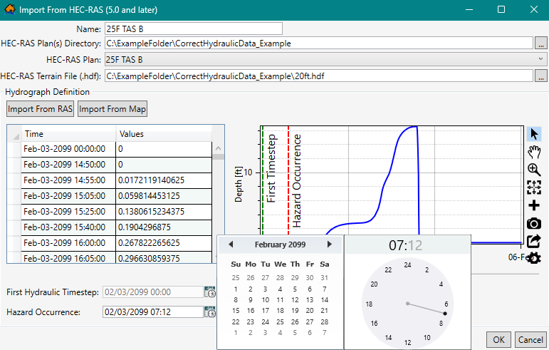 Calendar and Time Adjustment Window