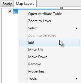 Map Layers Tree - Shortcut Menu