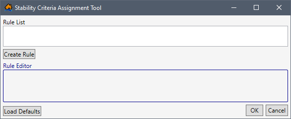 Stability Criteria Assignment Tool Dialog Box