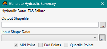 Generate Hydraulic Summary – Input Shape Data