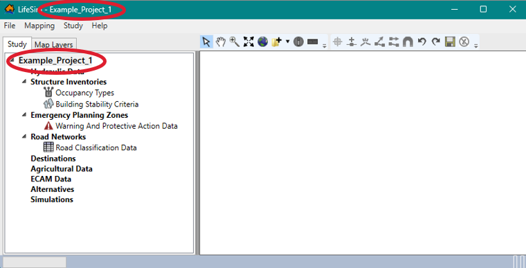 Study name displayed in Study Tree and Title Bar