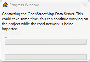 Import from OpenStreetMap Progress Window