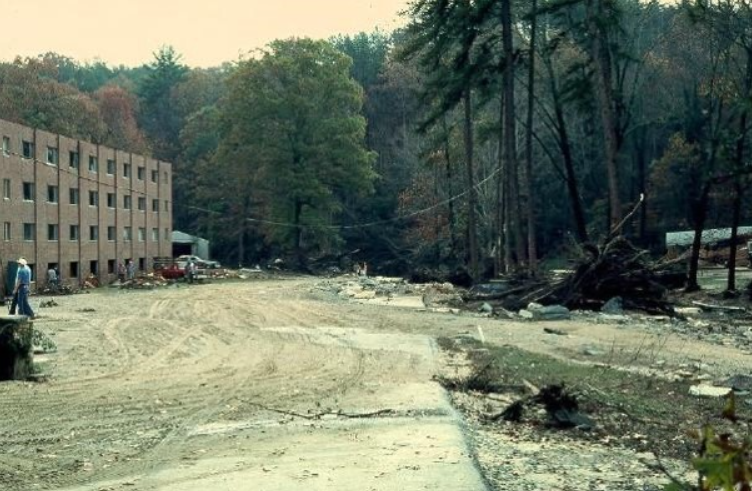 Downstream dorm flooded to the second floor and resulted in three deaths.
