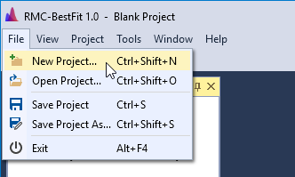 Create New Project from the File Menu.