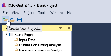 Create New Project from the Tool Bar.
