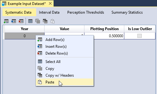 Paste Data into Table.