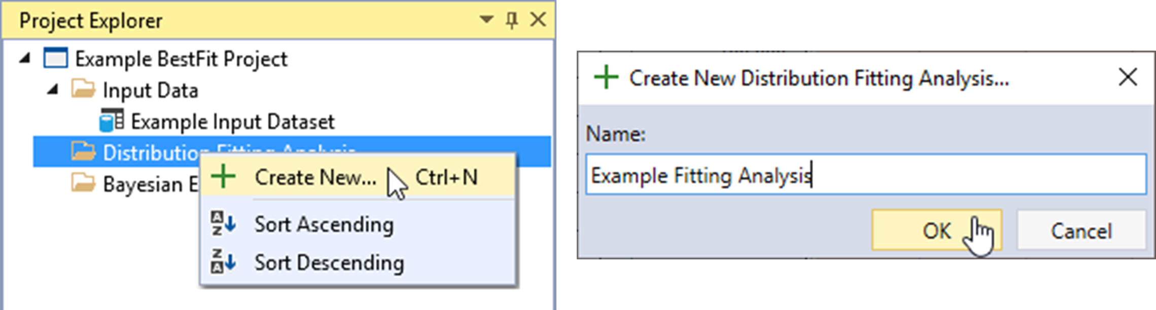 Create New Distribution Fitting Analysis.