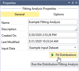 Run the Distribution Fitting Analysis.