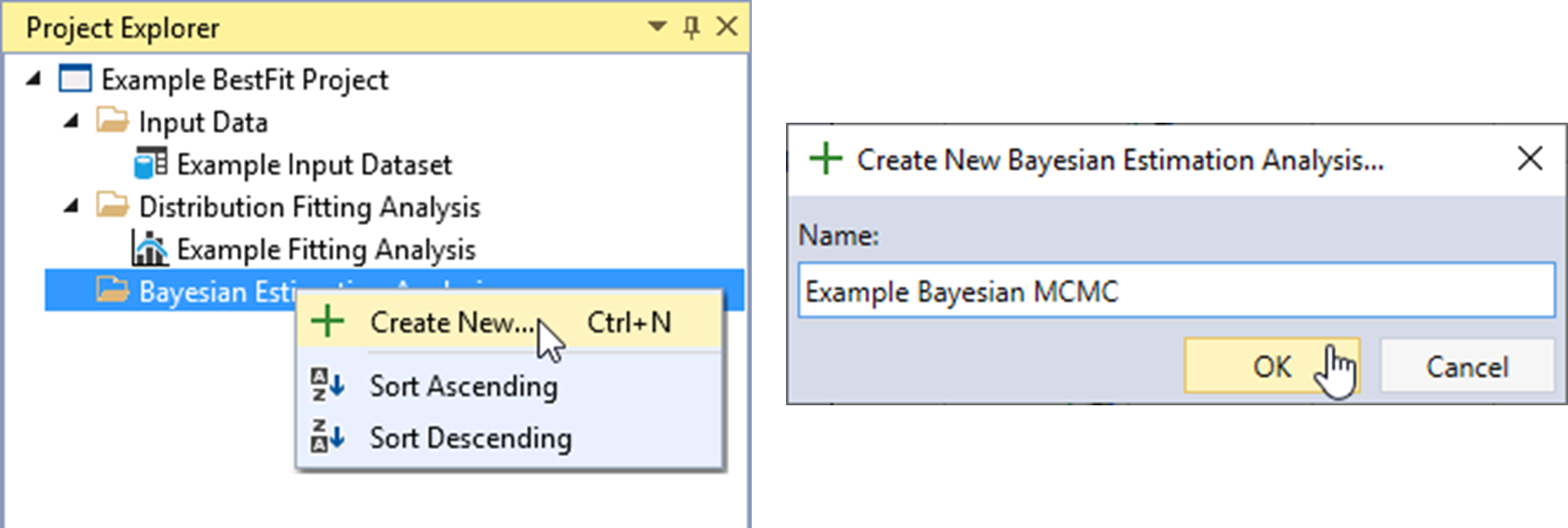 Create New Bayesian Estimation Analysis.