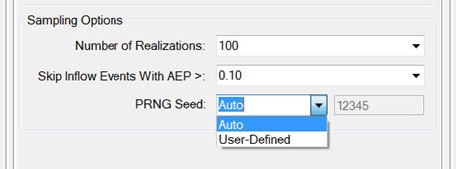 PRNG seed options.