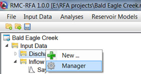 Manager access from project explorer.