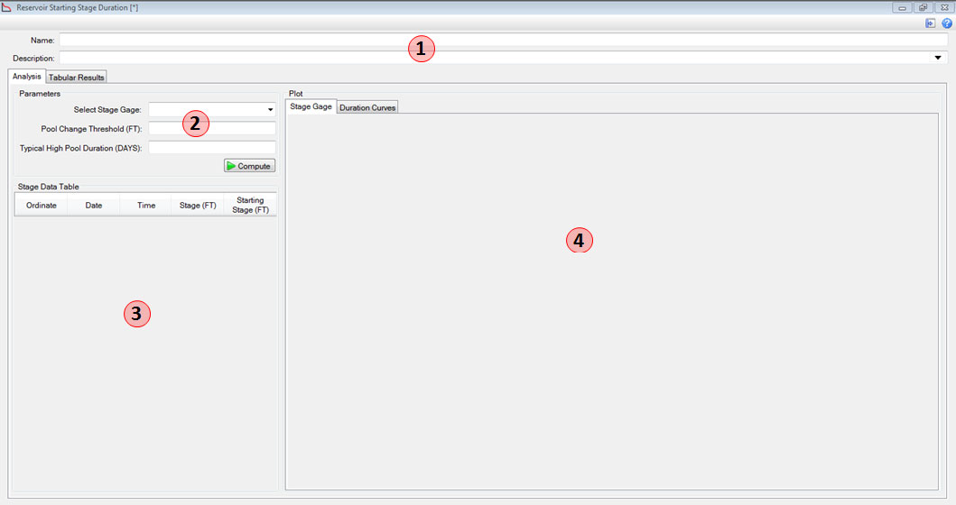 Reservoir starting stage duration window.