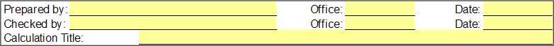 Calculation worksheet heading