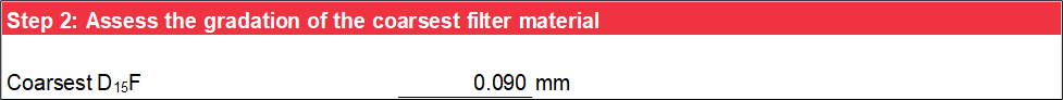 Step 2 of Particle Retention worksheet: Filter material characterization.