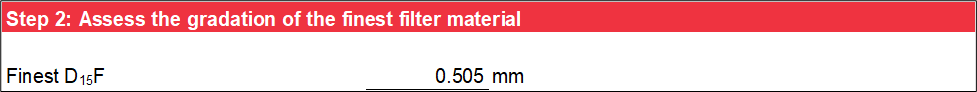 Step 2 of Permeability worksheet: Filter material characterization.