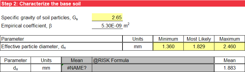 Step 2 of Guidoux et al. worksheet: Probabilistic input without using @RISK.