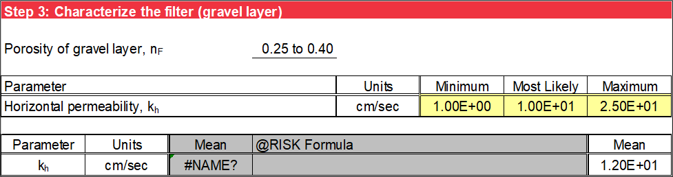 Step 3 of Guidoux et al. worksheet: Probabilistic input without using @RISK.